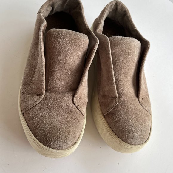 JSLIDES Tan Suede Leather Platform Sneaker Shoes W - Picture 2 of 6